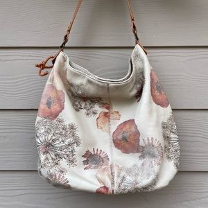 MISS ALBRIGHT Field of Dreams Floral Leather Hobo Bag